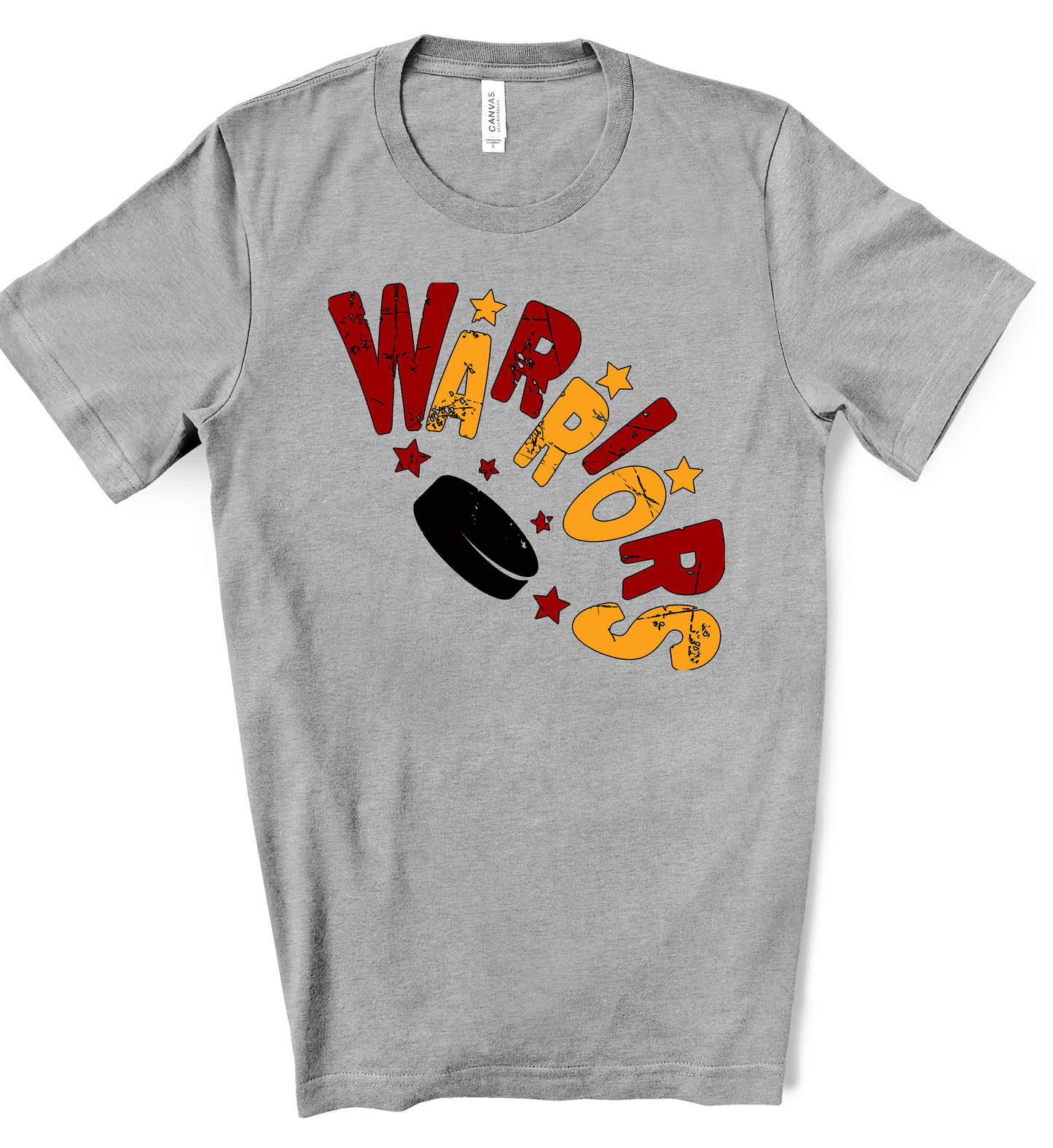 Warriors Curved Design T-Shirt (Crimson and Gold)