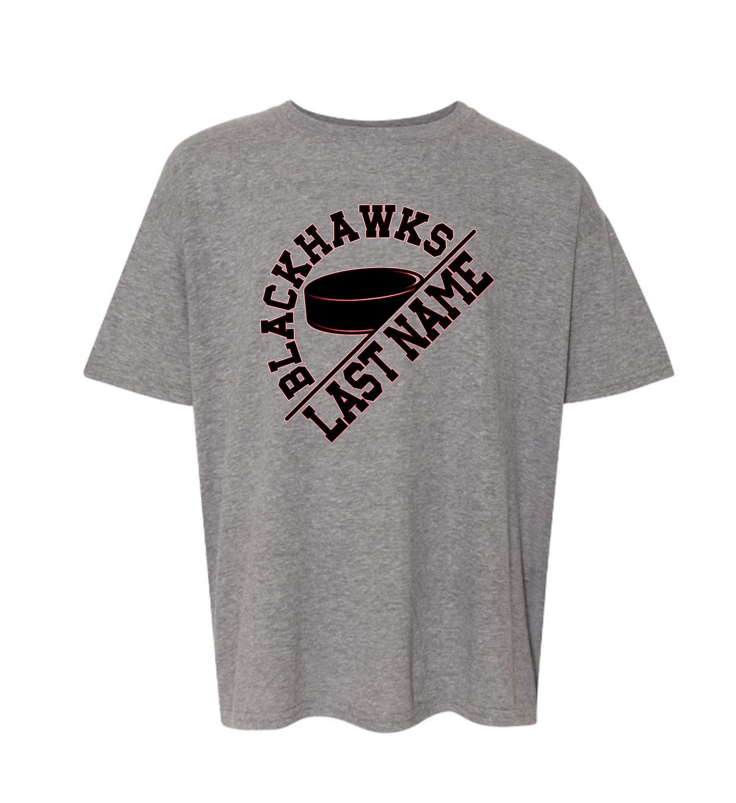 Angled Blackhawks T-Shirts- Youth
