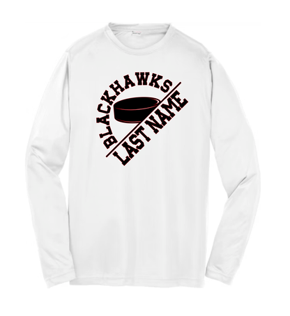 Angled Blackhawks Dry-Fit Long Sleeved Shirt -Youth