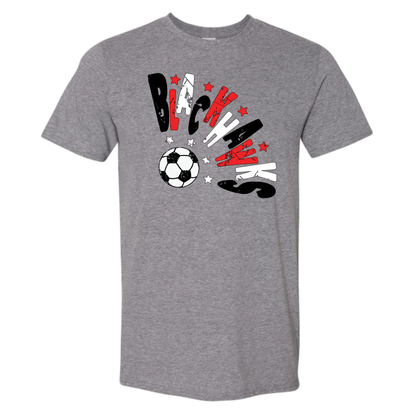 Blackhawks Soccer Curved Design T-Shirt