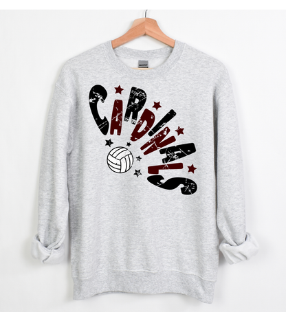 Cardinals Volleyball Curved Design Sweatshirt and Hoodie