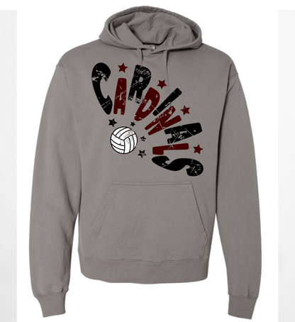Cardinals Volleyball Curved Design Sweatshirt and Hoodie