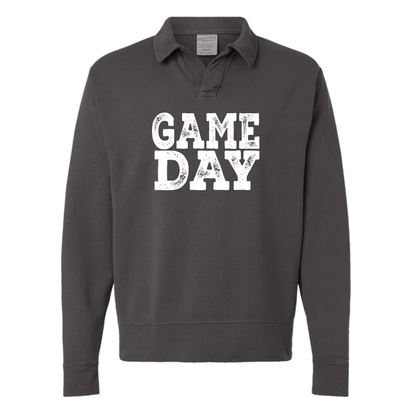 Game Day Polo Collar Sweatshirt