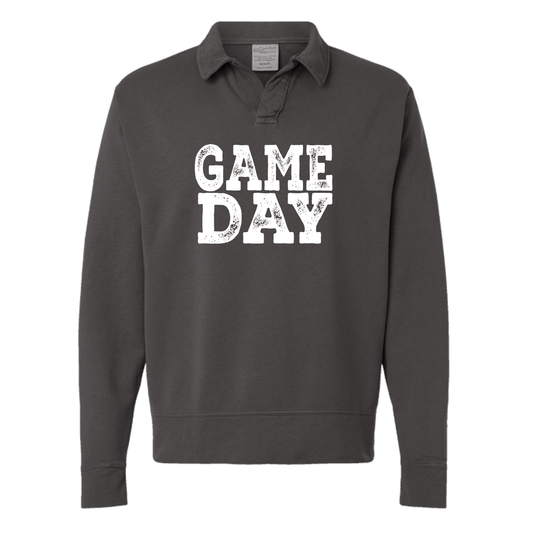 Game Day Polo Collar Sweatshirt