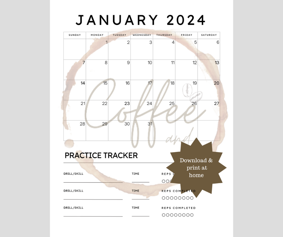Printable Hockey Practice Calender