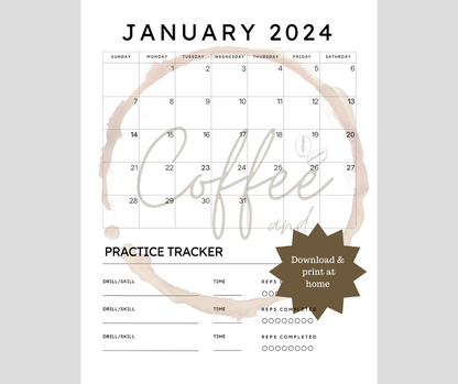Printable Hockey Practice Calender