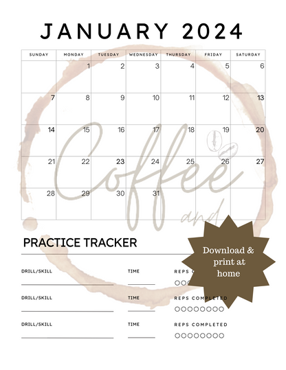 Printable Hockey Practice Calender