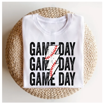 Baseball Game Day Lightening Bolt