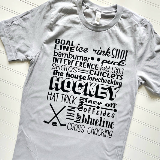 Hockey Words T-Shirt- Ready to Ship