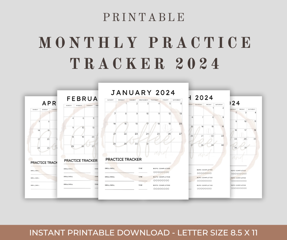Printable Hockey Practice Calender